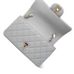 23S Light Grey Rectangular Flap Mini Light Gold Hardware - Image 10