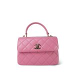 20A Pink Lambskin Quilted Small Trendy CC LGHW