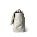 21P Iridescent White Lambskin Quilted 19 Flap Small Mixed Hardware - Image 3