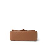 Dark Beige Lambskin Quilted Mini Top Handle Light Gold Hardware - Image 3