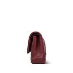 18C Dark Red Glittery Caviar Quilted Medium Classic Flap Aged Gold Hardware - Image 7