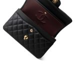 Black Lambskin Quilted Classic Flap Small Light Gold Hardware - Image 11