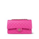 22K Pink Caviar Quilted Classic Flap Medium Light Gold Hardware