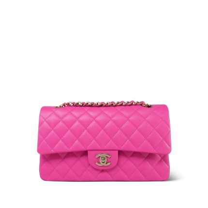 22K Pink Caviar Quilted Classic Flap Medium Light Gold Hardware