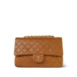 Caramel Lambskin Quilted Classic Flap Medium Gold Hardware