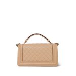 19S Beige Calfskin Quilted Top Handle Boy Bag Old Medium Light Gold Hardware - Image 3