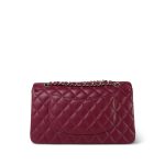 Burgundy Lambskin Quilted Classic Flap Medium Light Gold Hardware - Image 3
