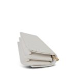 White Caviar Quilted Flap Charm Wallet On Chain WOC Gold Hardware - Image 9