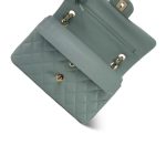 23C Dark Green Caviar Quilted Classic Flap Small Light Gold Hardware - Image 13