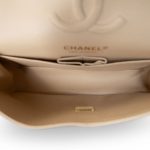 Beige Clair Caviar Quilted Small Classic Flap Gold Hardware - Image 12