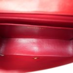 Red Lambskin Quilted Diana Flap Medium Gold Hardware - Image 13
