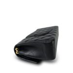 Black Lambskin Quilted Classic Flap Medium Gold Hardware - Image 12