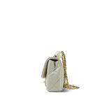 White Pearly/Iridescent Mini Pearl Flap Aged Gold Hardware - Image 3