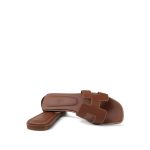Hermès Box Calfskin Oran Sandals Gold Size 37.5 - Image 10