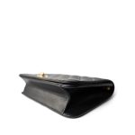 Black Lambskin Quilted Full Flap Bag Gold Hardware - Image 8