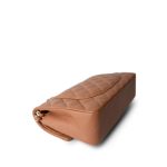 22S Caramel Lambskin Quilted Classic Flap Small Light Gold Hardware - Image 9