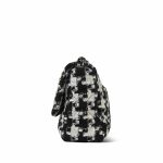 Black White Ecru Houndstooth Tweed Quilted Large 19 Flap MHW - Image 9