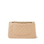 Beige Lambskin Quilted Classic Flap Medium Aged Gold Hardware - Image 16