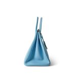 Birkin 35 Bleu Celeste Epsom Palladium Plated D Square Stamp - Image 4