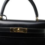 Vintage Kelly 28 Black Box Calfskin Gold Plated - Image 13