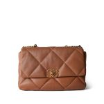 Caramel Lambskin Quilted Large 19 Flap MHW - Image 2