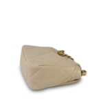20A Beige Goatskin Quilted 19 Flap Small Mixed Hardware - Image 8