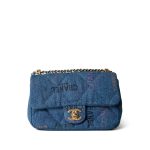 22P Denim Quilted Single Flap Small AGHW - Image 2