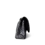 Black Silver Metallic Python Medium Classic Flap - Image 11