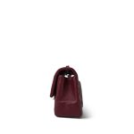 Burgundy Lambskin Quilted Mini Rectangular Flap Silver Hardware - Image 3