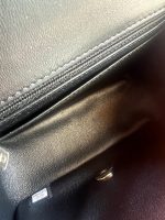 21P Black Lambskin Quilted Mini Square Flap Light Gold Hardware - Image 11
