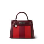 Kelly 28 Lettre M Rouge H/Vermillion/Rose Tyrien Epsom/Sombrero/Mysore Palladium Plated C Stamp - Image 4