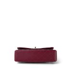 Burgundy Lambskin Quilted Classic Flap Medium Light Gold Hardware - Image 5
