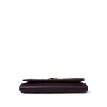 24B Burgundy Caviar Quilted Crystal CC Long Flap Card Holder Light Gold Hardware - Image 8
