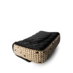 Black Lambskin Quilted Mini River of Pearls Flap Bag Aged Gold Hardware - Image 11