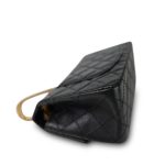 22A Black Crumpled Calfskin Quilted Reissue 2.55 224 Aged Gold Hardware - Image 11