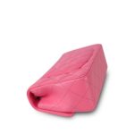 Pink Lambskin Quilted Mini Rectangular Flap Light Gold Hardware - Image 9