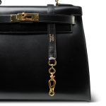 Vintage Kelly 28 Black Box Calfskin Gold Plated - Image 2