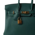 Birkin 25 Malachite Togo Gold Plated A Stamp - Image 4