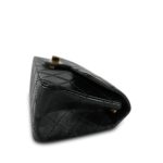 19A Black Aged Calfskin Quilted Mini Reissue 2.55 Flap Gold Hardware Light gold - Image 3