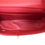20S Red Lambskin Quilted Mini Rectangular Flap Light Gold Hardware - Image 12