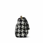 Black White Ecru Houndstooth Tweed Quilted Large 19 Flap MHW - Image 7