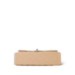 Beige Lambskin Quilted Classic Flap Medium Aged Gold Hardware - Image 3