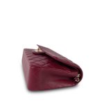 Burgundy Lambskin Quilted Classic Flap Medium Light Gold Hardware - Image 6