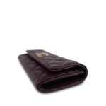 24B Burgundy Caviar Quilted Crystal CC Long Flap Card Holder Light Gold Hardware - Image 5