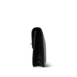 Black Lambskin Quilted Top Handle Double Turnlock Single Flap Gold Hardware - Image 7