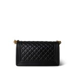 Black Calfskin Quilted Old Medium Boy Bag Aged Gold Hardware - Image 8