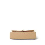 Beige Clair Lambskin Quilted Classic Flap Medium Gold Hardware - Image 3
