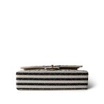 Ivory/Black Striped Coco Sailor Pearl Classic Flap Bag Gold Hardware - Image 7