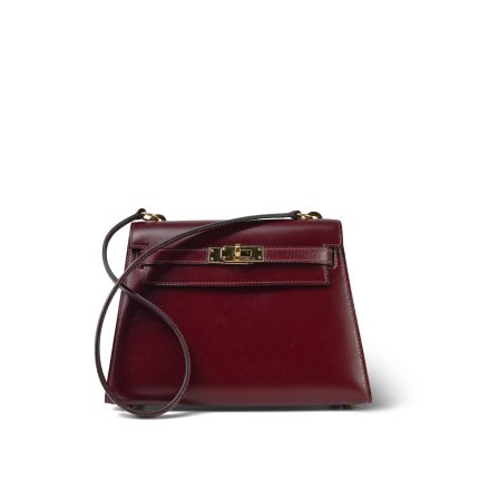 Mini Kelly 20 Rouge H Box Calfskin Gold Plated R Circle Stamp