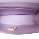 24P Violet/Light Purple Lambskin Quilted Mini Top Handle Light Gold Hardware - Image 12